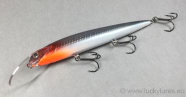 KARIKKO RÄMINÄ Wobbler 12 cm, Farbe: Silver Prey Fish 016, schwimmend mit Rasselkugel, von Suomen Uistin The Finnish Lure Company (Jarmo Rapala)